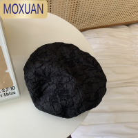 MOXUAN夏季网红款褶皱泡泡纱贝雷帽女潮ins日系肌理感百搭画家帽女秋天
