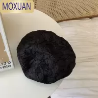 MOXUAN夏季网红款褶皱泡泡纱贝雷帽女潮ins日系肌理感百搭画家帽女秋天