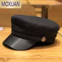 MOXUAN春秋季平顶鸭舌帽画家帽子女韩版潮休闲时尚百搭贝雷帽日系报童帽