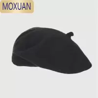MOXUANSWGE 韩系小众休闲复古春夏百搭男女情侣纯色贝雷帽针织帽画家帽