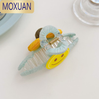 MOXUAN儿童发饰可爱笑脸花朵丸子后脑勺发鲨鱼夹夹抓夹夏小女孩头饰女童