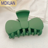 MOXUAN绿色系毛绒发夹抓夹夹子头饰bb夹儿童发圈可爱鲨鱼夹高级感ins风
