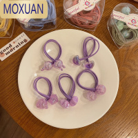 MOXUAN儿童发饰高弹力双头爱心皮筋女童果冻色扎发长绳小女孩高马尾发绳