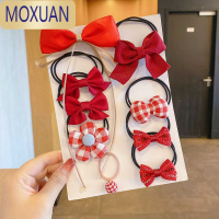 MOXUAN红色新年可爱儿童头绳发绳皮筋女扎头蝴蝶结过年喜庆宝宝女童发圈头饰