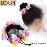 MOXUAN儿童舞蹈花朵发圈发网头饰女童表演盘发丸子头芭蕾舞头花发饰考级