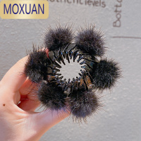 MOXUAN儿童懒人丸子头盘发器女童扎头发花苞头毛绒球球夹子小女孩发饰