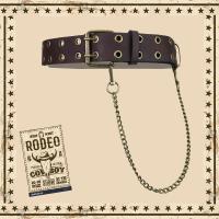 MOXUAN西子瓦美式西部牛仔嬉皮朋克涩谷机车百搭做旧气眼PU腰链皮带腰带