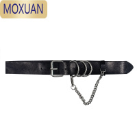 MOXUAN个性凹造型腰带女新款PU皮针扣链条挂扣流行装饰朋克腰链