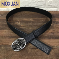 MOXUAN克罗针扣皮带男滚轮镂空藤蔓朋克情侣款女士腰带明星同款打孔复古