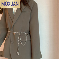 MOXUAN腰带女装饰 jk裙西服连衣裙复古学生百搭金属链条朋克风蝴蝶腰链