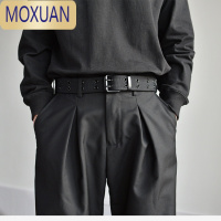 MOXUAN双扣头帆布裤带男女工装潮ins朋克双针扣双排扣腰带双孔青年皮带