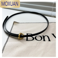 MOXUAN时尚头层金属异型饰扣chao窄细腰带女腰链连衣裙配饰皮带
