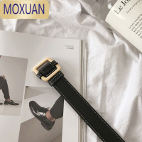 MOXUAN正方形扣金属女腰带免打孔韩版无针孔学生皮带2018年新款简约宽潮