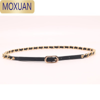 MOXUAN女士细腰带ins潮链条装饰西装外套配连衣裙子衬衫收腰链金属皮带