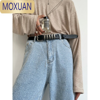 MOXUANyghome重工艺金属装饰皮带男韩系休闲潮流百搭方扣腰带男女款