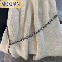 MOXUAN欧美时尚金属腰链女装饰连衣裙皮草细腰带水钻镶嵌链条百搭小皮带