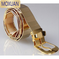 MOXUAN针扣金色金属皮带林弯弯皮带男个性牛仔裤带青年休闲韩版时尚腰带