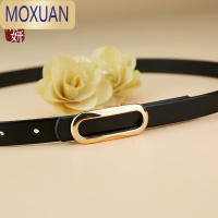 MOXUAN皮带女头层黑色休闲简约百搭韩国腰带细牛仔裤带装饰配裙