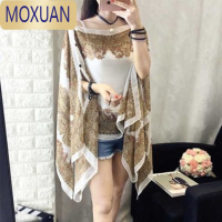 MOXUAN夏季百变围巾女防晒披肩女骑车开车雪纺沙滩巾长款丝巾防晒外套女