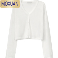MOXUAN冰丝小针织开衫薄款女披肩夏吊带裙外搭空调罩衫短款长袖防晒外套