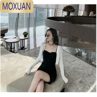 MOXUAN超短款小披肩女2022夏季防晒开衫薄款吊带裙外搭罩衫冰丝针织外套