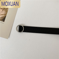MOXUAN无孔圆扣帆布腰带女学生女士皮带牛仔裤带时尚装饰简约百搭ins风