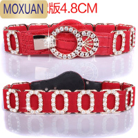 MOXUAN水钻腰带女酷ins时尚百搭带钻松紧腰封加长宽配裙子大衣装饰皮带
