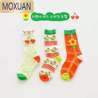 MOXUAN女童袜子春夏季薄款儿童中筒袜春秋网眼公主花边宝宝可爱童袜