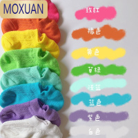 MOXUAN宝宝袜子夏季薄款网眼透气船袜男女儿童浅口彩色短袜硅胶防滑