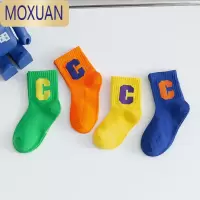 MOXUAN儿童袜子夏季薄款网眼袜男童女童短袜字母运动袜宝宝吸汗透气棉袜
