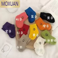 MOXUANins潮宝宝袜春秋彩色袜子婴儿夏季中筒袜薄款童袜笑脸儿童袜