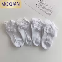 MOXUAN儿童花边袜女童春秋夏日系蕾丝公主白色舞蹈袜宝宝袜子网面袜