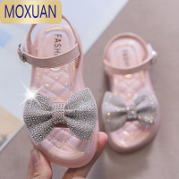MOXUAN女童凉鞋2022新款夏季公主韩版时尚潮蝴蝶结中小童软底洋气沙滩鞋