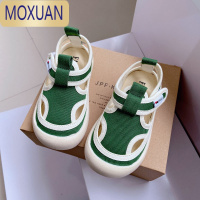 MOXUAN春夏镂空儿童帆布鞋男童软底布鞋女宝宝包头凉鞋幼儿园室内鞋单鞋