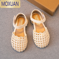 MOXUAN女童凉鞋包头编织2021夏季新款儿童鞋子小公主软底防滑小童宝宝鞋