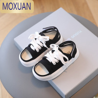 MOXUAN儿童凉鞋2022夏季新款运动凉鞋女童软底男童洋气帆布鞋露趾防滑潮