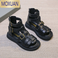 MOXUAN女童罗马凉鞋2022夏季新款小女孩韩版软底凉鞋中大童高板露趾鞋子