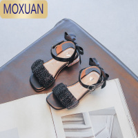 MOXUAN女童韩版露趾凉鞋2022夏季新款小女孩一字带软底公主鞋儿童罗马鞋