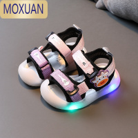 MOXUAN宝宝凉鞋亮灯0-1一3岁夏季软底学步鞋婴幼儿小童鞋女男童发光鞋子