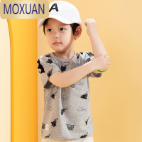 MOXUAN男童短袖T恤薄款女童洋气半袖汗衫儿童夏季新款宝宝卡通体恤