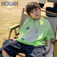 MOXUAN祯品轩童装男童短袖T恤2022新款夏季儿童半袖体恤中大童炸街夏装