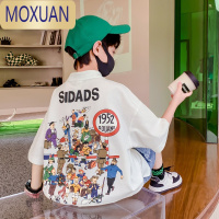 MOXUAN儿童装男童短袖夏装t恤2022年新款休闲夏季宽松polo衫中大童T恤