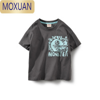 MOXUAN童装2022夏季新款男童短袖t恤中性宽松落肩儿童中大童T恤