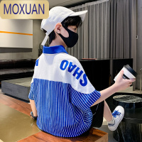 MOXUAN男童t恤短袖2022新款中大童夏装半袖polo衫8儿童夏季衣服潮牌T恤