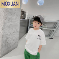 MOXUAN童装 男童中大童薄款恐龙涂鸦印花T恤夏装新款休闲宝宝上衣