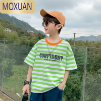 MOXUAN童装男童t恤短袖夏装衣服2022新款条纹体恤儿童半袖夏季上衣T恤