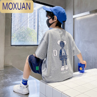 MOXUAN男童夏季短袖t恤2022新款中大童男孩夏装小熊体恤T潮牌儿童装T恤