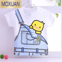 MOXUAN婴儿短袖T恤夏春款儿童上衣1彩棉2夏装衣服0-3岁男女宝宝半袖