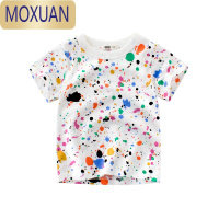 MOXUAN儿童t恤印花2022夏装韩版男童汗衫女童宝宝上衣童装短袖薄款T恤