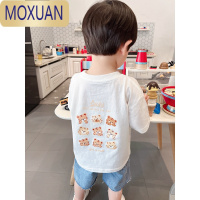 MOXUAN薄棉软糯~背面印花男童洋气卡通短袖T恤2022夏季新款宝宝上衣